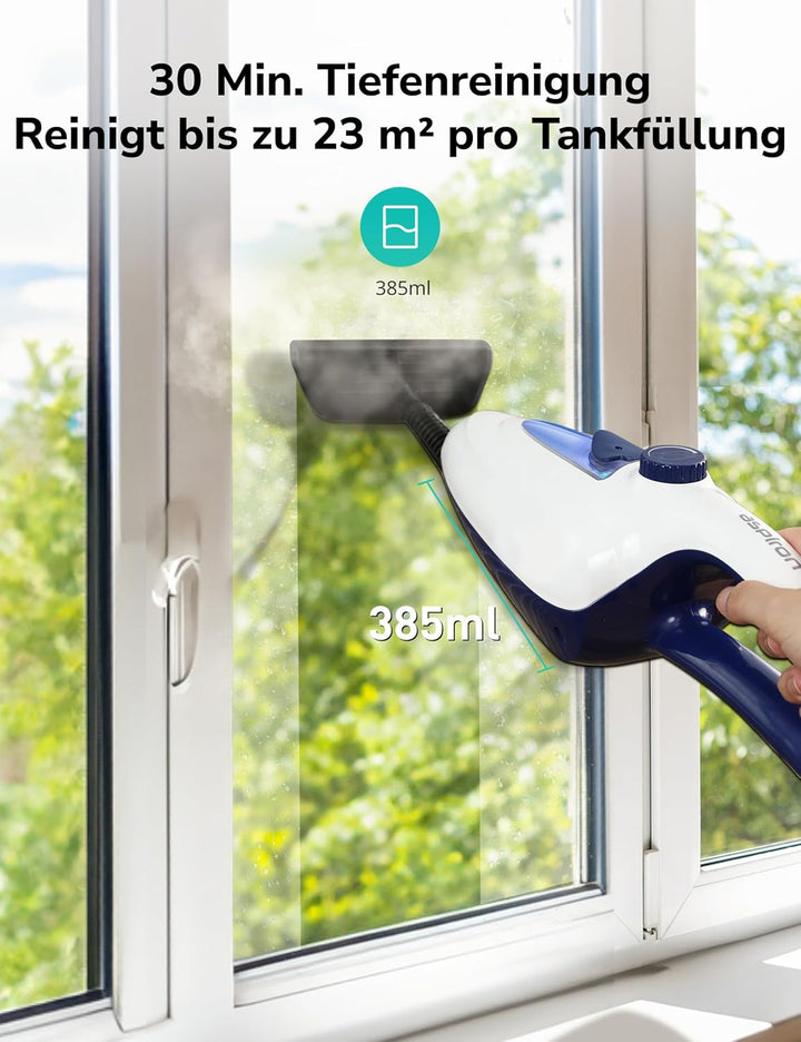 12-in-1 Dampfreiniger Bodenreiniger, 1500W Steam Mop mit Handgerät, 15 Sek. Schnellaufheizung, 30g/m
