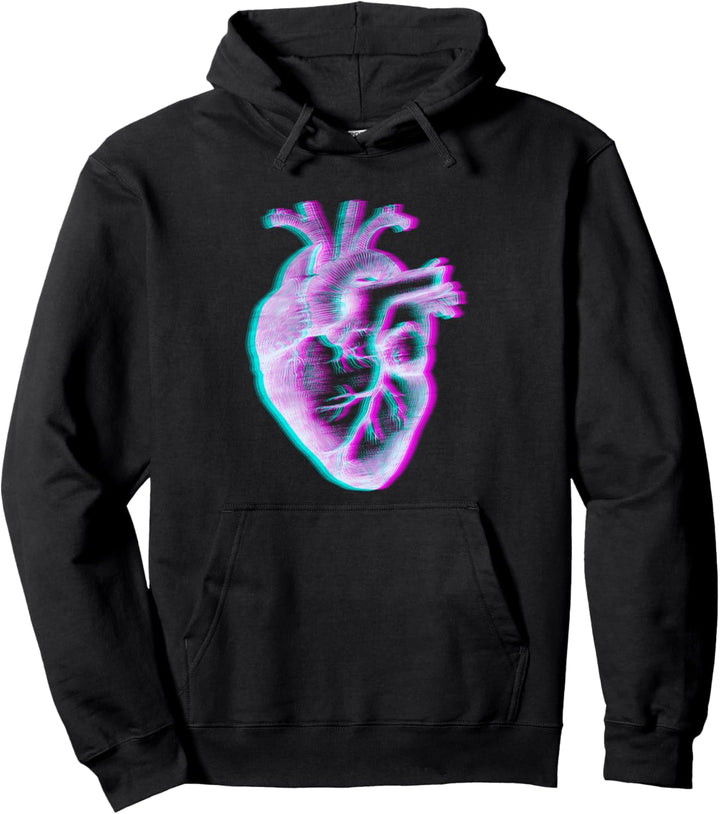 Anatomical Heart Vaporwave Retrowave Synthwave Clothing Pullover Hoodie