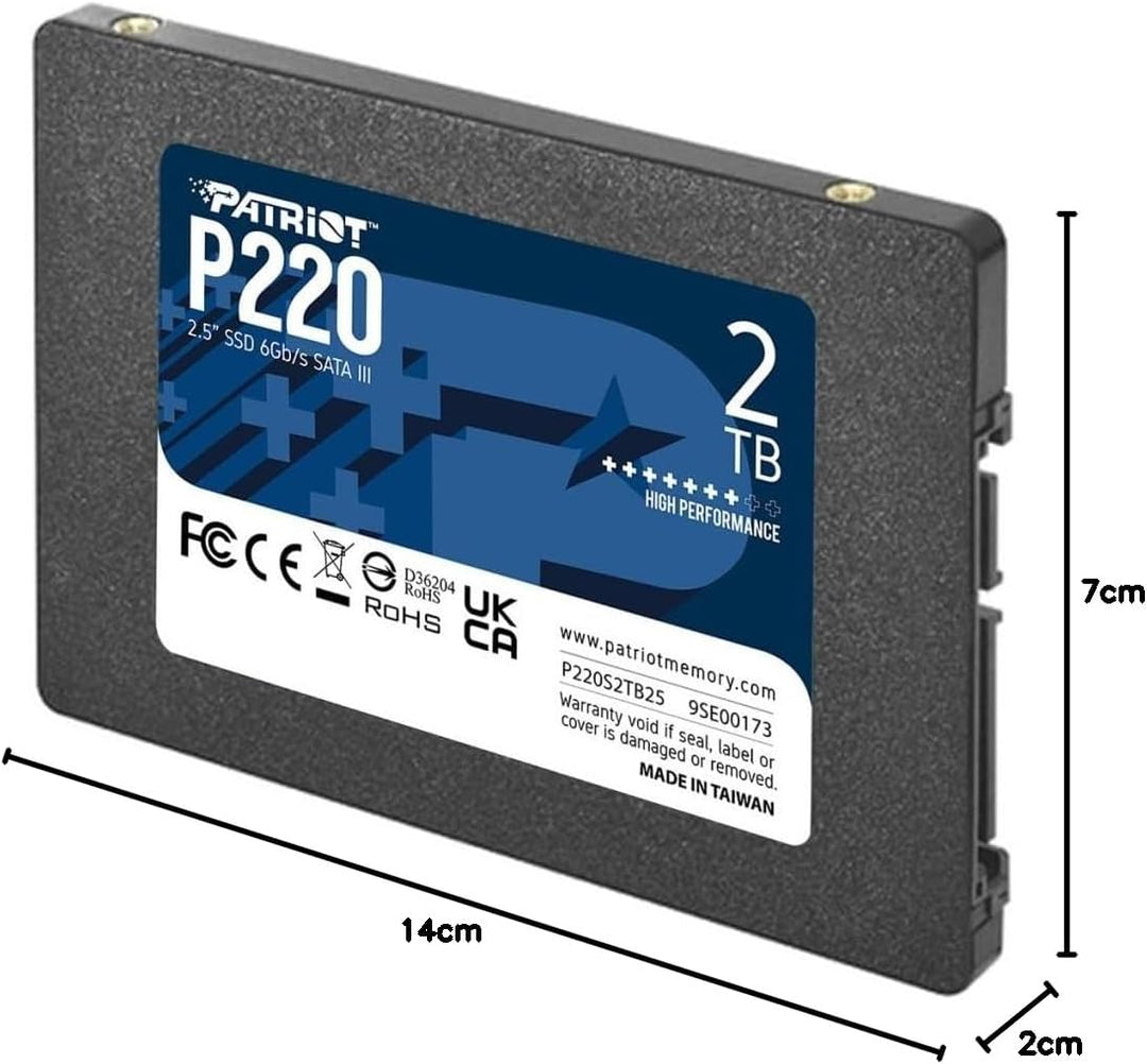 Patriot Memory P220 Internes Solid State Drive 2TB SSD SATA 3 2,5 Zoll