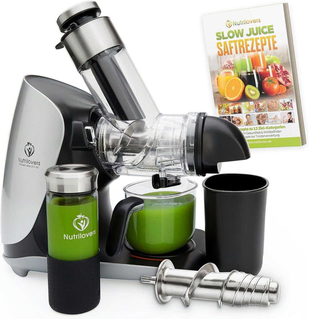 *Neuheit* GREEN-PRESS EDELSTAHL Slow Juicer mit Edelstahl Pressschnecke BPA-frei | Entsafter Selleri