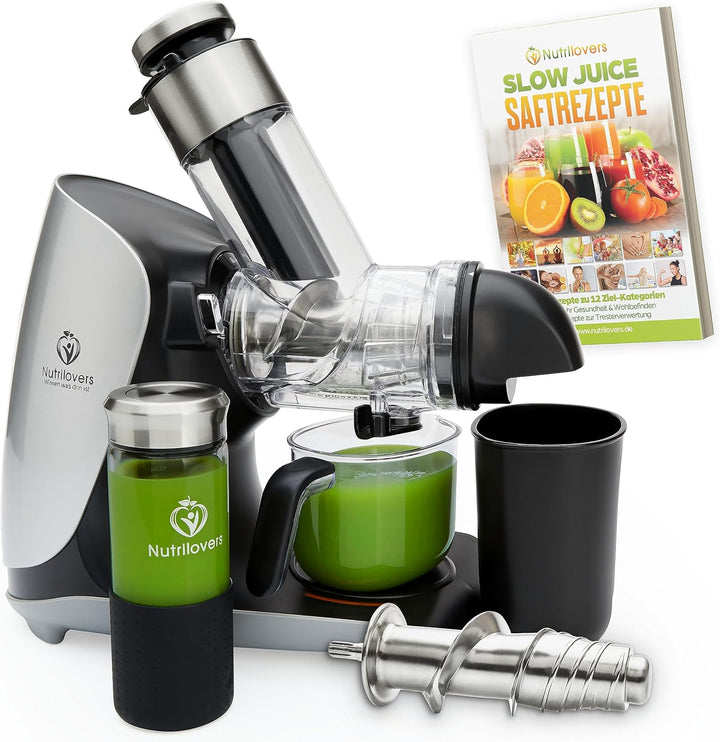 *Neuheit* GREEN-PRESS EDELSTAHL Slow Juicer mit Edelstahl Pressschnecke BPA-frei | Entsafter Selleri