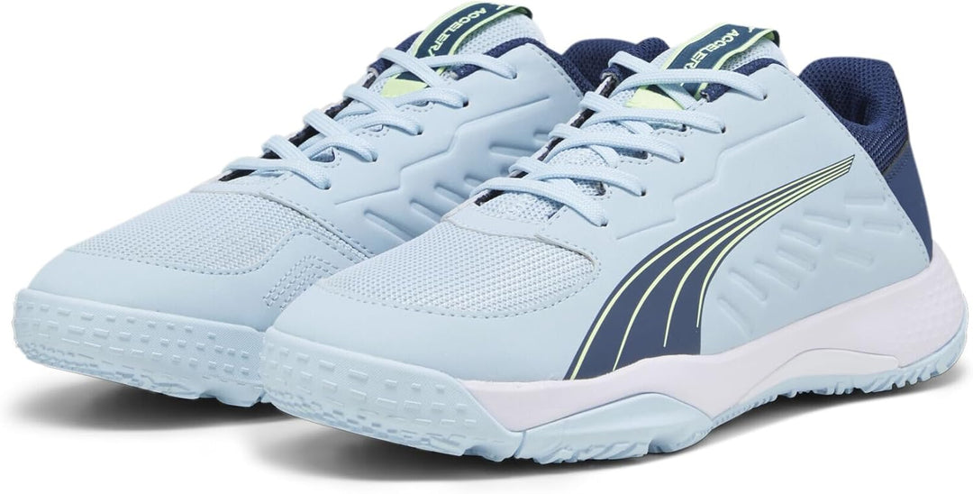PUMA Unisex Kinder Beschleunigen Sie Jr Handballschuh 37.5 EU Silver Sky Persian Blue White, 37.5 EU