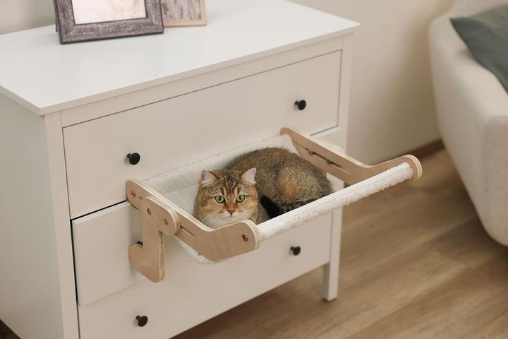 Kerbl Pet Hängematte Nap, Katzenmatte, Katzenbett, weiss, 49,5x43cm, Holz, Polyester, Katzen, Bezug