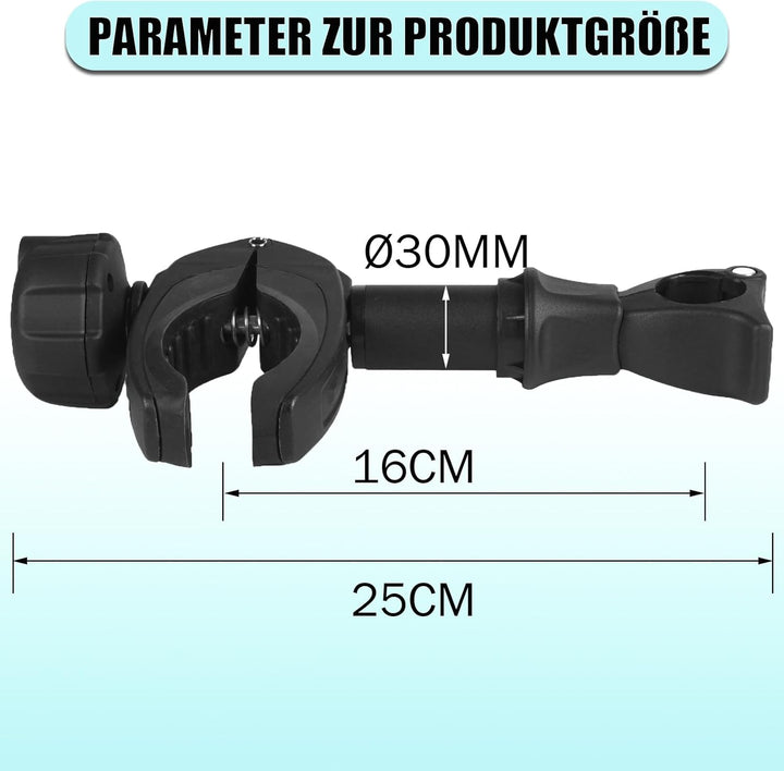 Warmfay Schwarz Rahmenhalter Lang 25 cm, Abschliessbar Ahrradrahmenhalter, für U-Bügelrohr: Ø 2,5-3,