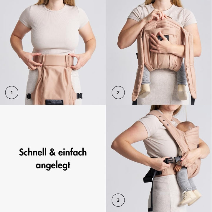 Rookie Babytrage ab Geburt - Ergonomisch, Bequem, Bio-Stoffe - Premium Elite Design - Baby Trage sch