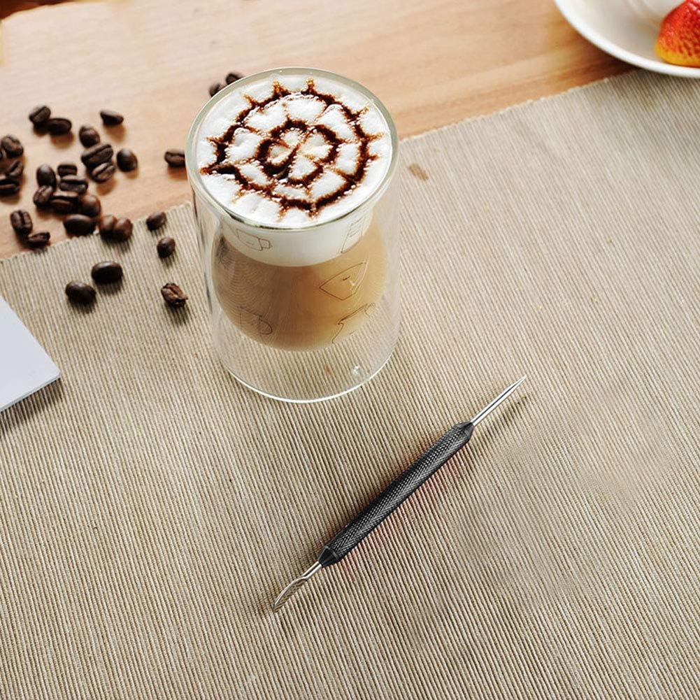 4 Stück Edelstahl Kaffee Kunst Stift 14 cm Latte Art Pen Needle Latte Kunststift Barista Latte Pen K