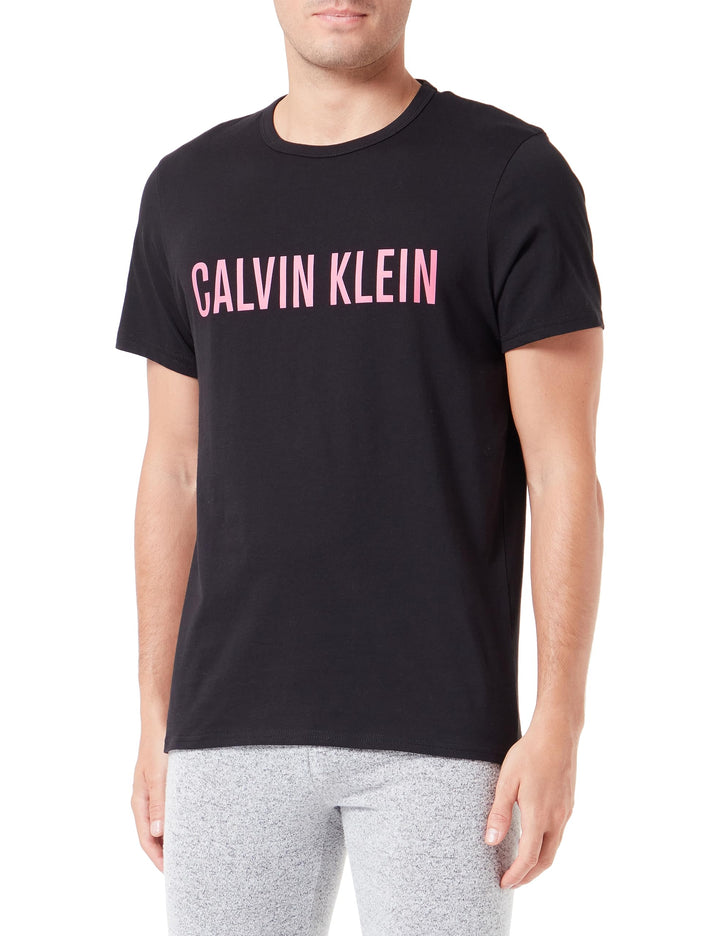 Calvin Klein Herren T-Shirt M Schwarz (Black W/ Fuchsia Rose), M Schwarz (Black W/ Fuchsia Rose)