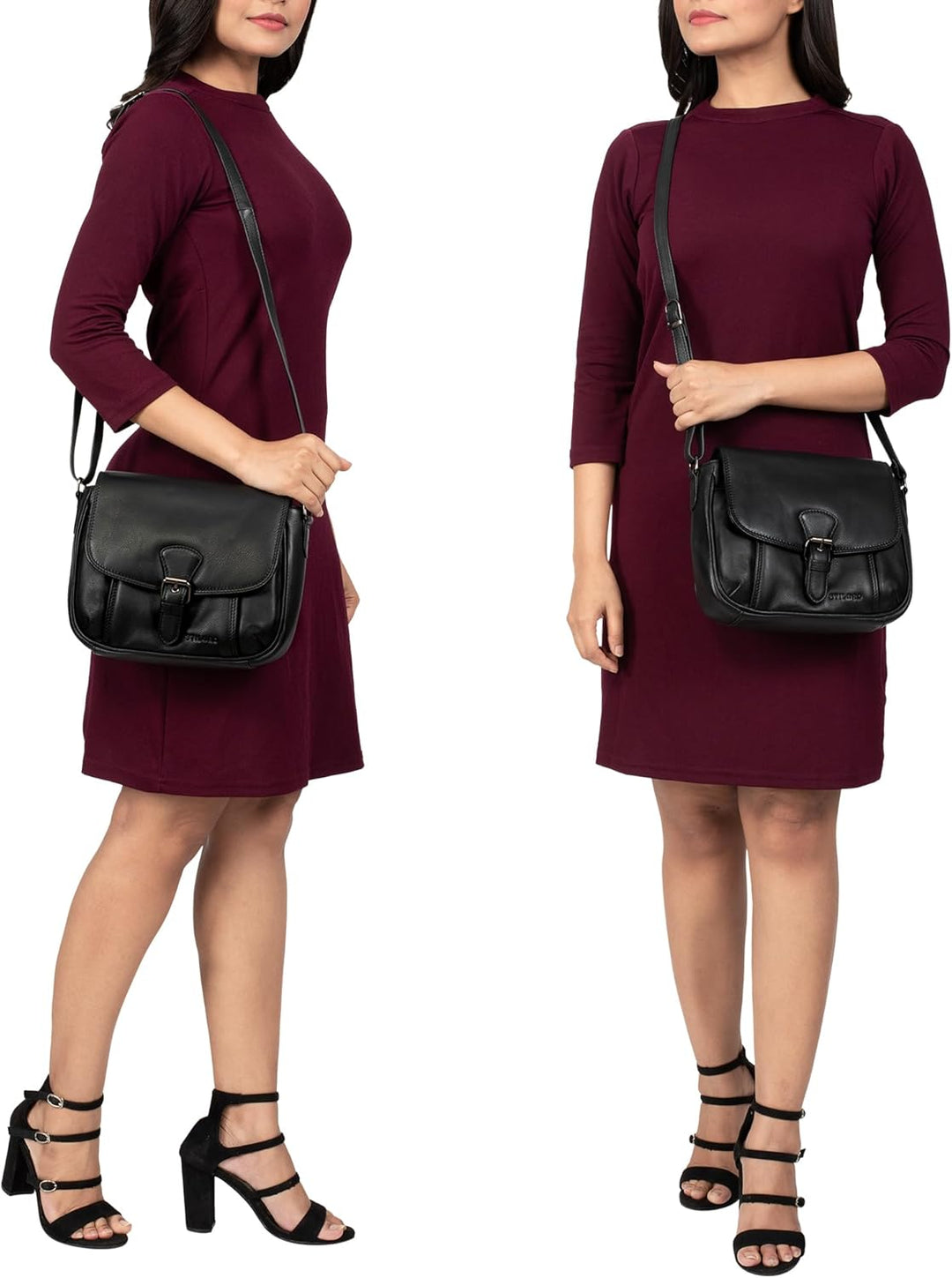 STILORD 'Violeta' Leder Umhängetasche Damen Vintage Handtasche klein Schultertasche Abendtasche Part