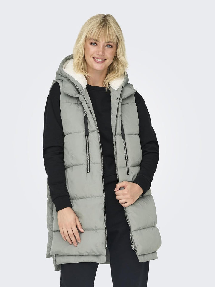 ONLY Damen Onlnewnora Puffer Waistcoat Life Cc Otw Pufferweste S Shadow, S Shadow
