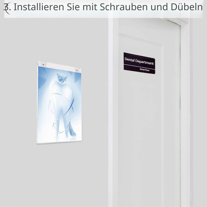HIIMEI Mehrweg Plakattasche DIN A4 Werbedisplay, 6er A4 Acrylglas Posterhalter/Werbeschilder, Transp