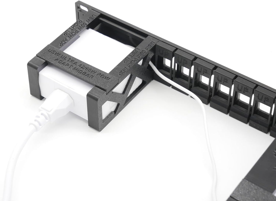 Rack Mount for Ubiquiti UCG-Fiber - 7 Keystone Slots - Powr Brackets 19inch silbergrau, silbergrau