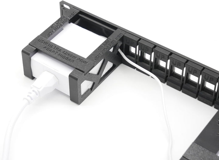 Rack Mount for Ubiquiti UCG-Fiber - 7 Keystone Slots - Powr Brackets 19inch silbergrau, silbergrau
