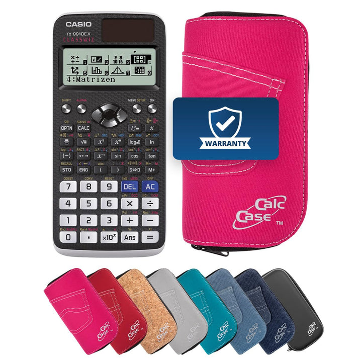 Casio FX 991DE X Schulrechner mit CalcCase Schutztasche, Wissenschaftlicher Taschenrechner – ideal f