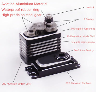 80KG RC Car Servo, Aluminiumlegierung High Torsion IPX8 Wasserdichtes RC Digital Servo für 1/8 1/10