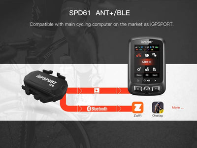 iGPSPORT Geschwindigkeitssensor ANT + und Bluetooth Wireless für Fahrradcomputer, iPhone Android