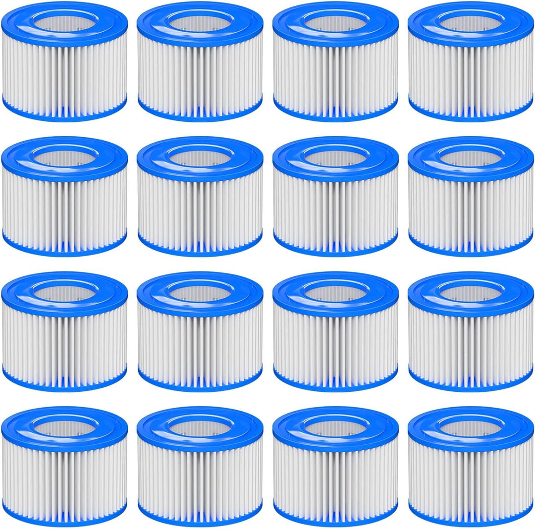 Filter VI für Pool, 16 Stück Filterkartuschen VI für Bestway Miami, Monaco Lay-Z-Spa, Vegas, Palm Sp