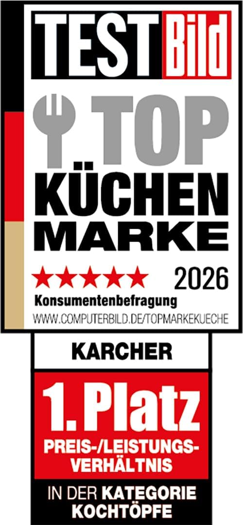 Karcher 112914 Topfset (Aluguss, 12-teilig, Teflon-Classic-Antihaftbeschichtung, inkl. Glasdeckel un