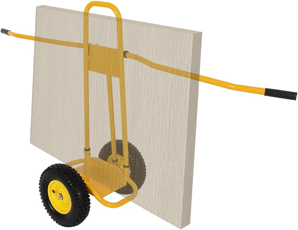 Plattenkarre Platten Transportwagen Tragkraft 500 KG mit 4 Vollgummi Rädern Abnehmbarer Bollerwagen
