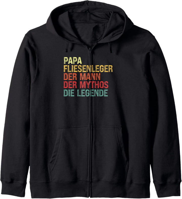 Papa Fliesenleger Vater Vatertag Lustiger Spruch Kapuzenjacke