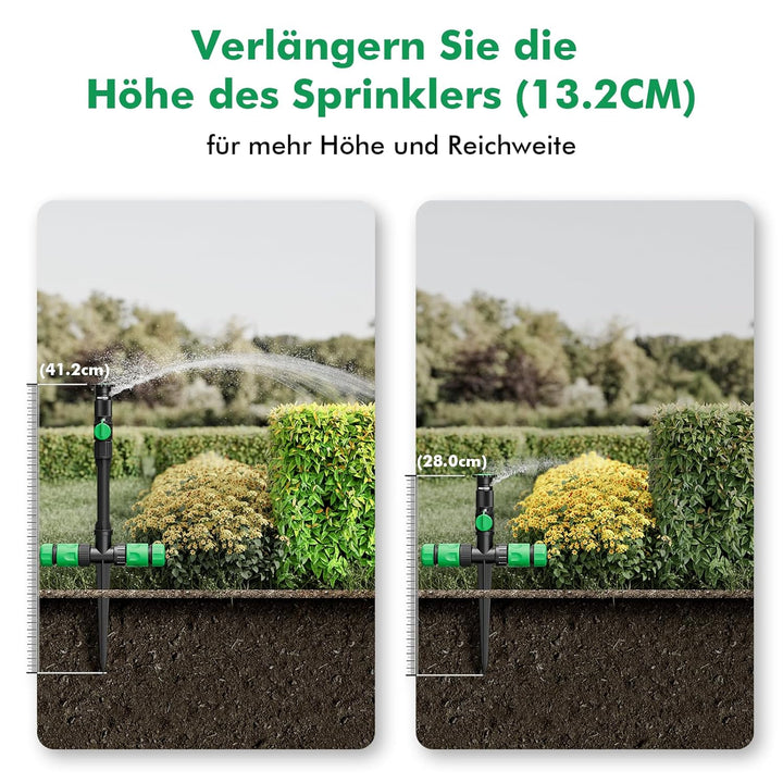 RESTMO Rasensprenger mit Erdspiess zur Gartenbewässerung, Mehrfach einstellbares Rasensprinkler, Fle