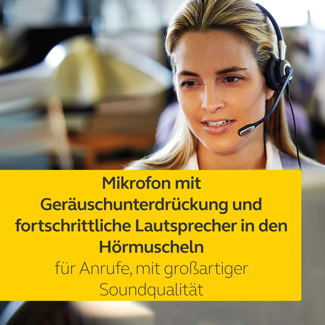 Jabra Q711383 Biz 2400 II Duo USB Call-Center-Kabel-HeadsetfürUC/Softphones/USB-Tischtelefone,Contro