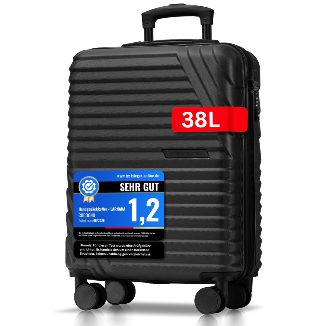 Premium Handgepäck Koffer 55x40x20cm - passend für Ryanair, Lufthansa, Eurowings und co. I 38L Handg