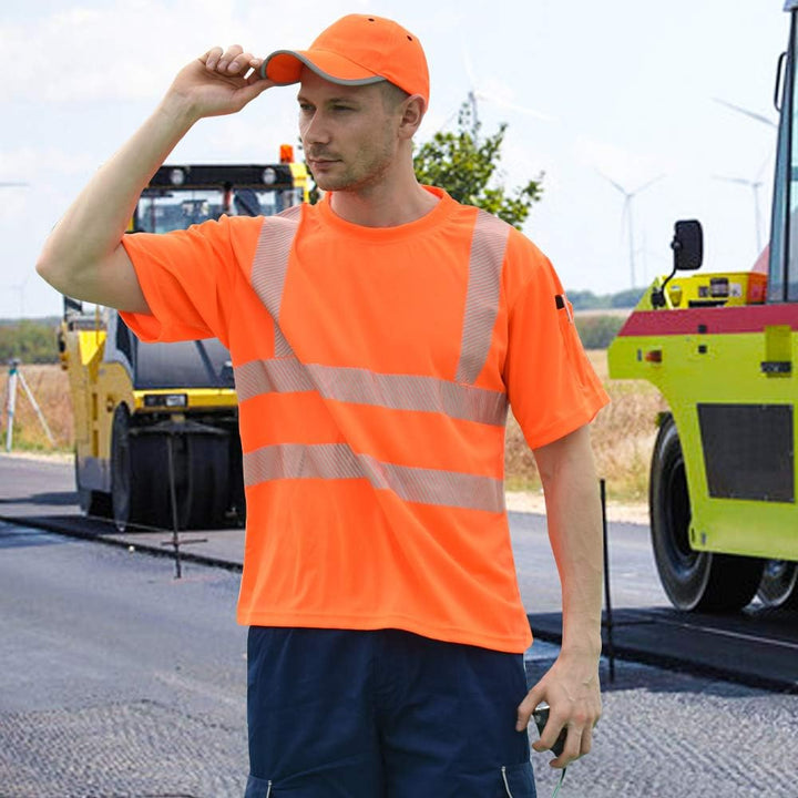 AYKRM Unisex Warn T-shirt T-Shirt L Orange-de-new, L Orange-de-new
