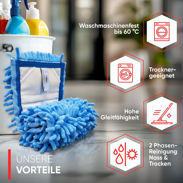 Wischmopp Bezug für Nass &amp; Trockenreinigung - Bodenwischer, Wischbezug von WOWtowelz – 50 cm Variant