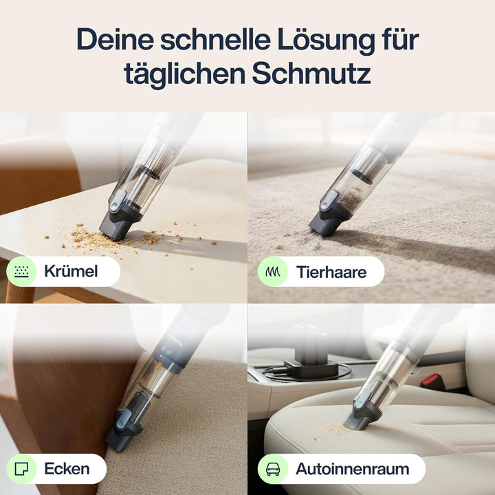 Samako NanoDetect Pro 135W Auto Handstaubsauger Akku, kabelloser Handsauger mit HEPA-Filter, Auflade