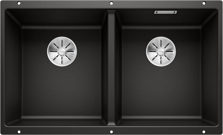 BLANCO SUBLINE 350/350-U | SILGRANIT schwarz | Einbauart: Unterbau | ohne Ablauffernbedienung | 80er