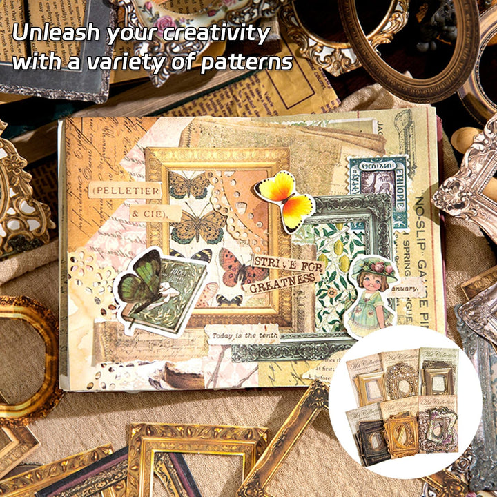 180 Stück Vintage Fensterrahmenpapier für Scrapbook Handwerk, MaehSab Vintage Foto DIY Journaling Su