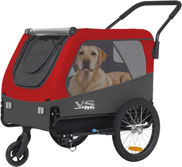 Tiggo VS Pets L Hundeanhänger & Jogger 2-in-1 Hundebuggy, Fahrradanhänger Klappbar,gross ca. 250 Lit