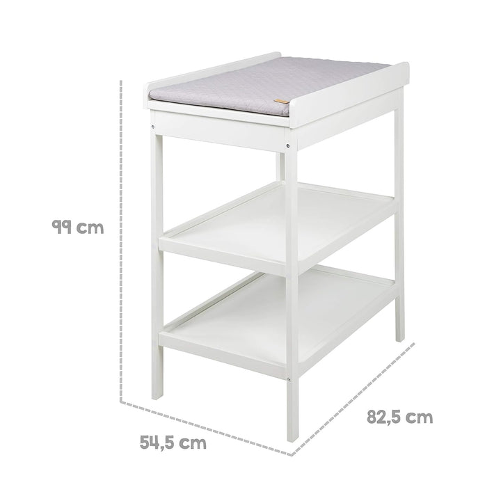 roba Wickelregal inkl. Wickelauflage roba Style grau - Platzsparender Wickeltisch - Holz weiss lacki