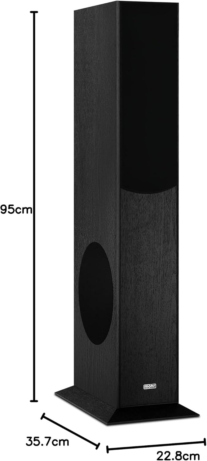 mohr 1 Paar Standlautsprecher SL15 schwarz Lautsprecherboxen, HiFi Klang zum günstigen Preis, Elegan