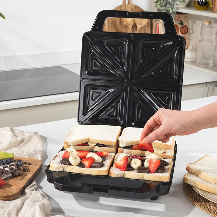 Salter 4-Scheiben-Sandwichmaker – Elektrischer Deep-Fill-Sandwichtoaster, PFAS-freie, antihaftbeschi