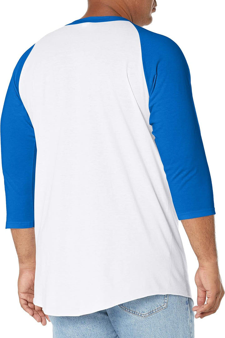 SOFFE Unisex Baseball Jersey T-Shirt Baseball Jersey T-Shirt (1er Pack) S Weiss/Königsblau (2er-pack