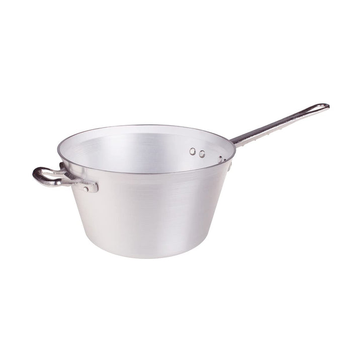 Pentole Agnelli Kessel für Polenta, aus Aluminium, mit Griff und Griff aus Edelstahl, Silber 22 cm S