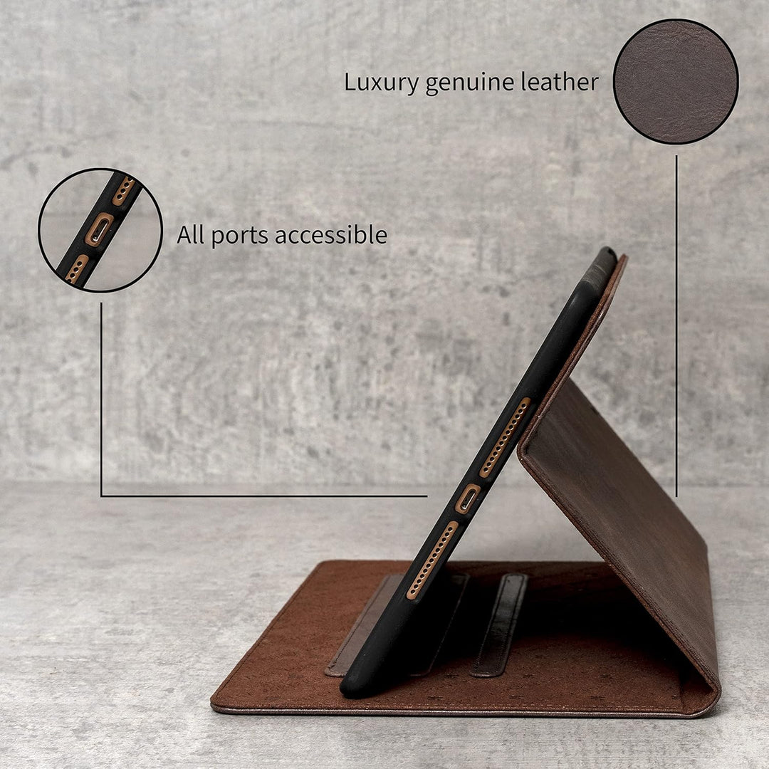 Porter Riley - Lederhülle für iPad Mini 6 (2021) 8,3 Zoll. Premium Echtleder Standhülle/Cover/Flip (