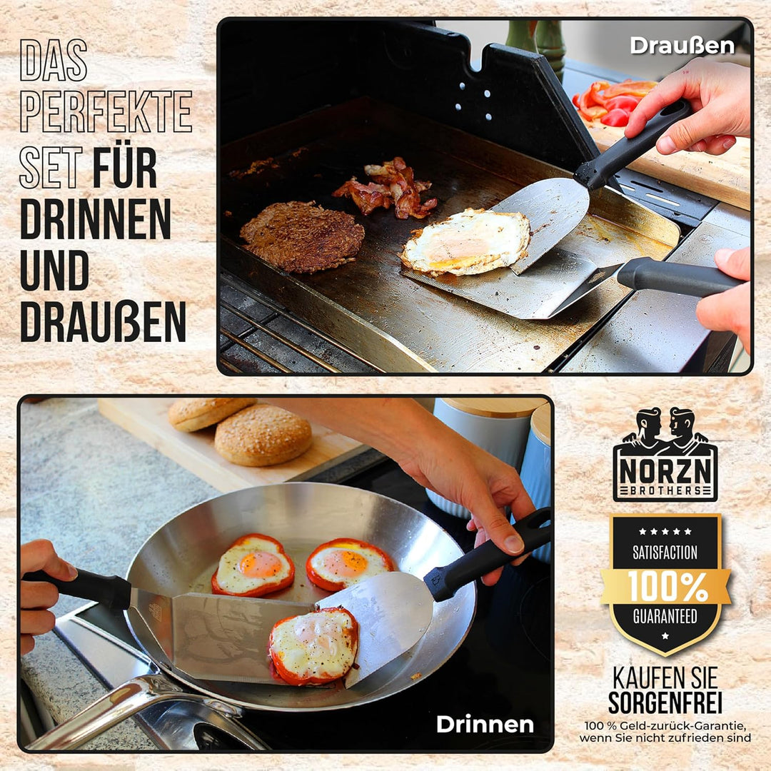 Grillspachtel Edelstahl 304 Set – Plancha Zubehör inkl. Plancha Spachtel und Grill Schaber. Grill Sp