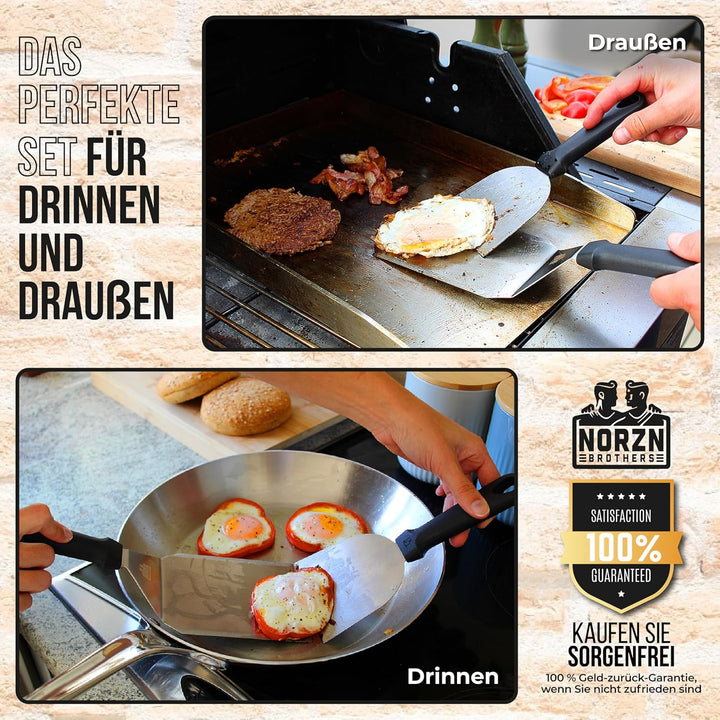 Grillspachtel Edelstahl 304 Set – Plancha Zubehör inkl. Plancha Spachtel und Grill Schaber. Grill Sp