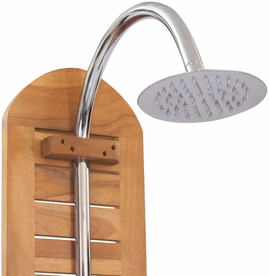 vidaXL Teak Massivholz Gartendusche Aussendusche Pooldusche Solardusche