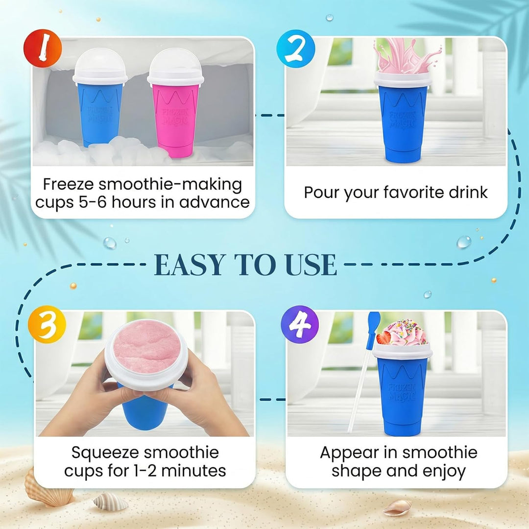Slush Becher Magic Cup Slushy Becher 2er Set Für Kinder Familien Studenten Für Zuhause Picknick Somm