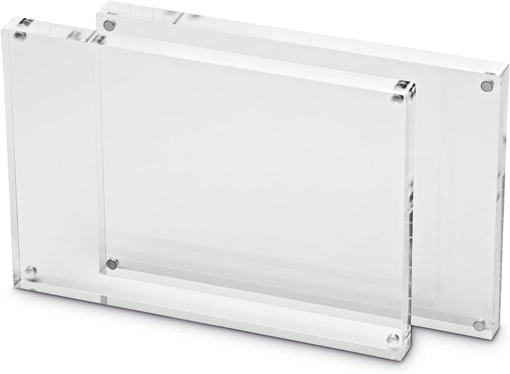 Maul Bilderrahmen MAULstyle aus Acryl 21,1 x 14,9 x 3 cm | Doppelseitiger Fotorahmen im Hoch- oder Q
