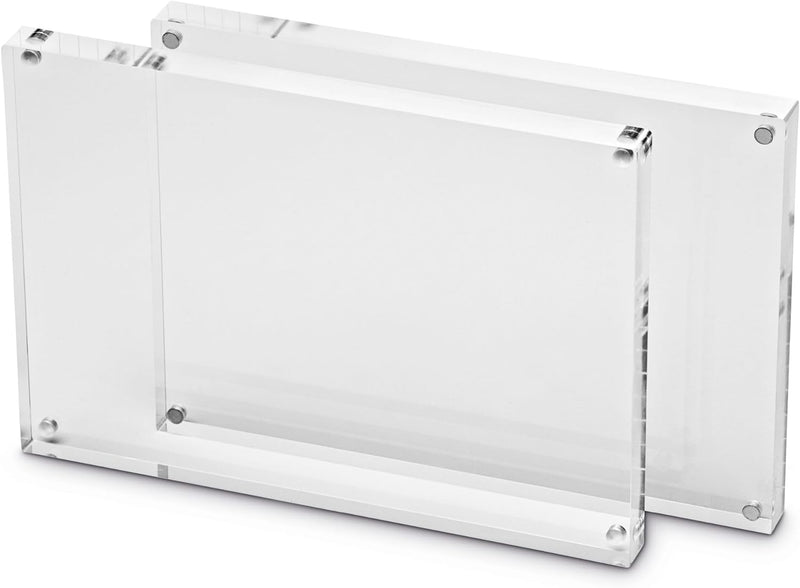 Maul Bilderrahmen MAULstyle aus Acryl 21,1 x 14,9 x 3 cm | Doppelseitiger Fotorahmen im Hoch- oder Q