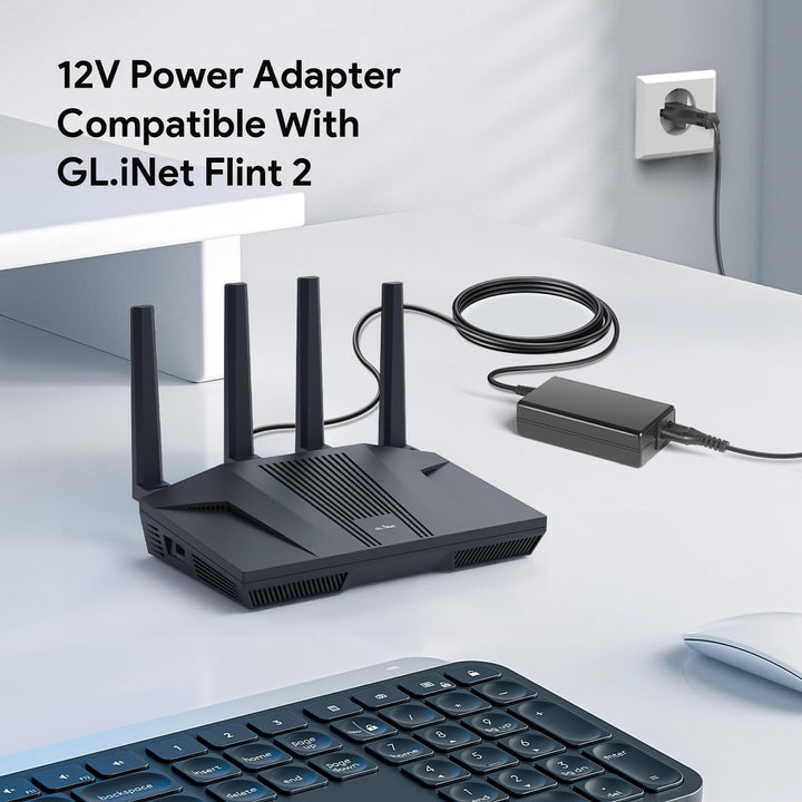 KFD Netzteil 12V Ladegerät für GL.iNet GL-MT6000(Flint 2) WiFi 6 Router GL-BE6500(Flint 3e) GL-BE930