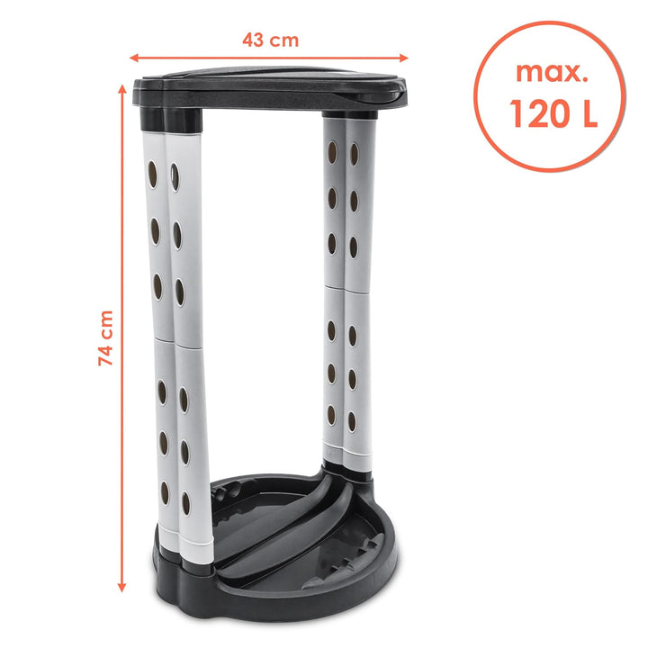 Spetebo Müllsackständer mit Deckel und Klemmring - 120 L - Ständer für gross Müllsäcke - Müllbeutel