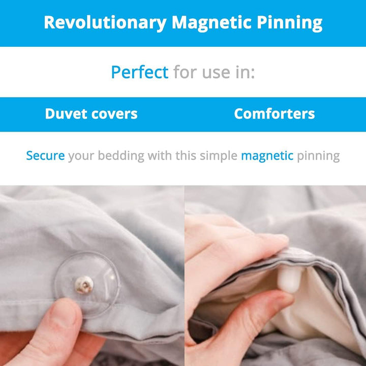 Pinion Pins Magnetische Befestigungssystem (8er Set) Bettdecken-Clip, Befestigungen, Dekoration und