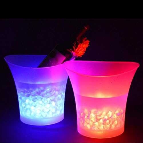 Smad Eimer, tragbare LED Eiskübel, 5L Eiskübel LED Eiswürfelbehälter, Sektkühler Getränkekühler Kühl