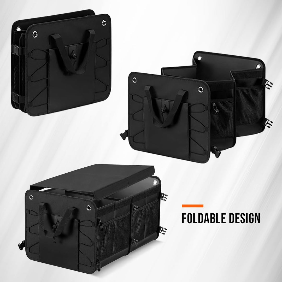 Grosser Auto Kofferraum Organizer mit Deckel – Faltbare Aufbewahrungsbox für SUV und Auto – Wasserdi