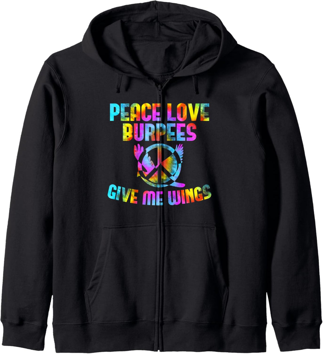 Burpees Training Friedenszeichen Peace Love Burpees Kapuzenjacke